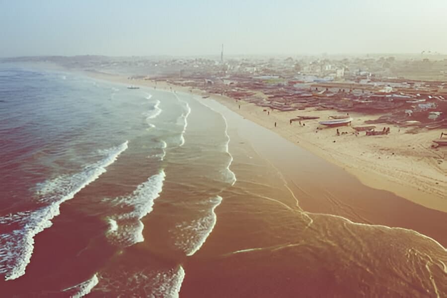 The long sandy beach of Agadir