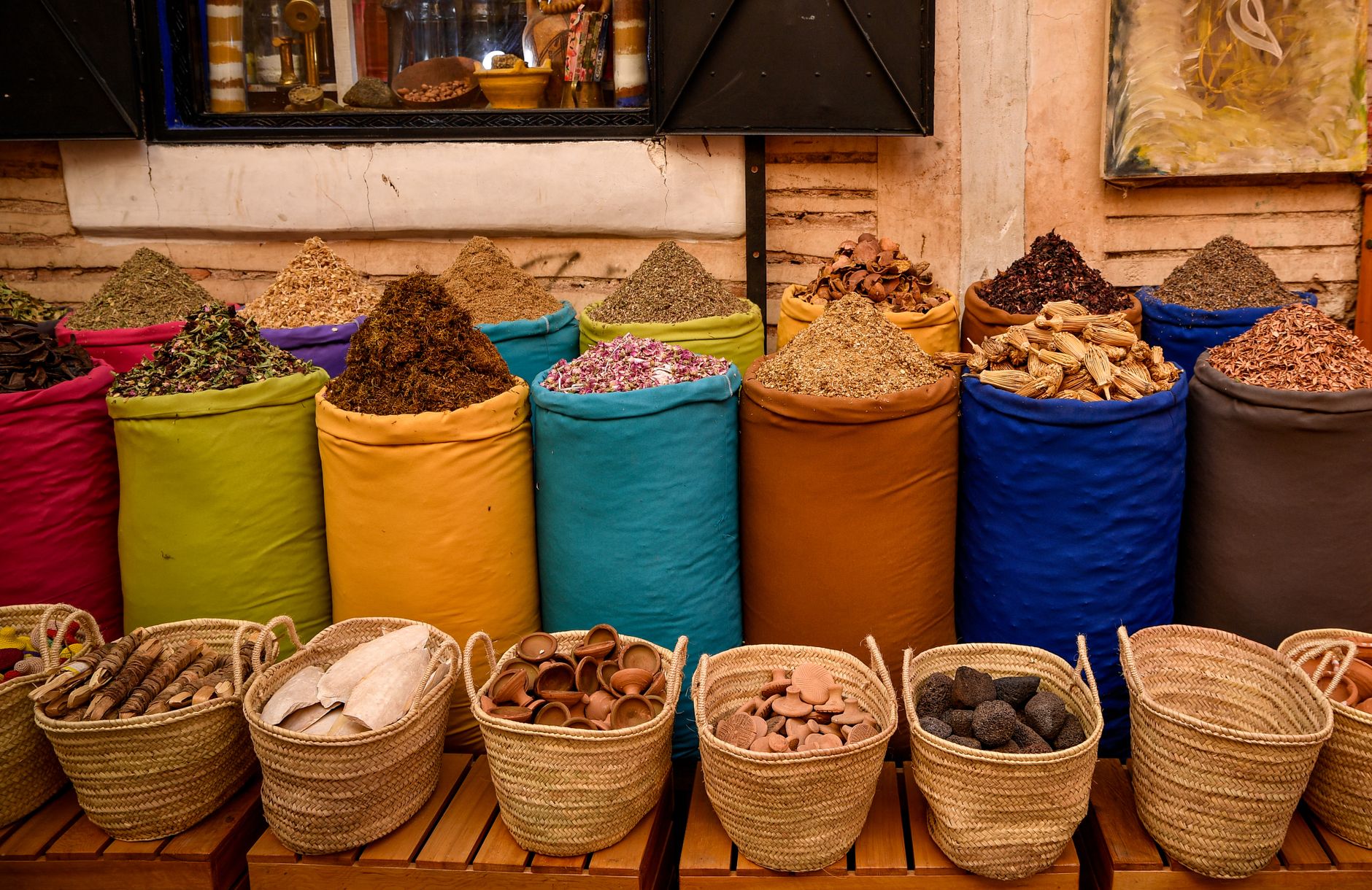 Vibrant stalls of Souk El Hed in Agadir