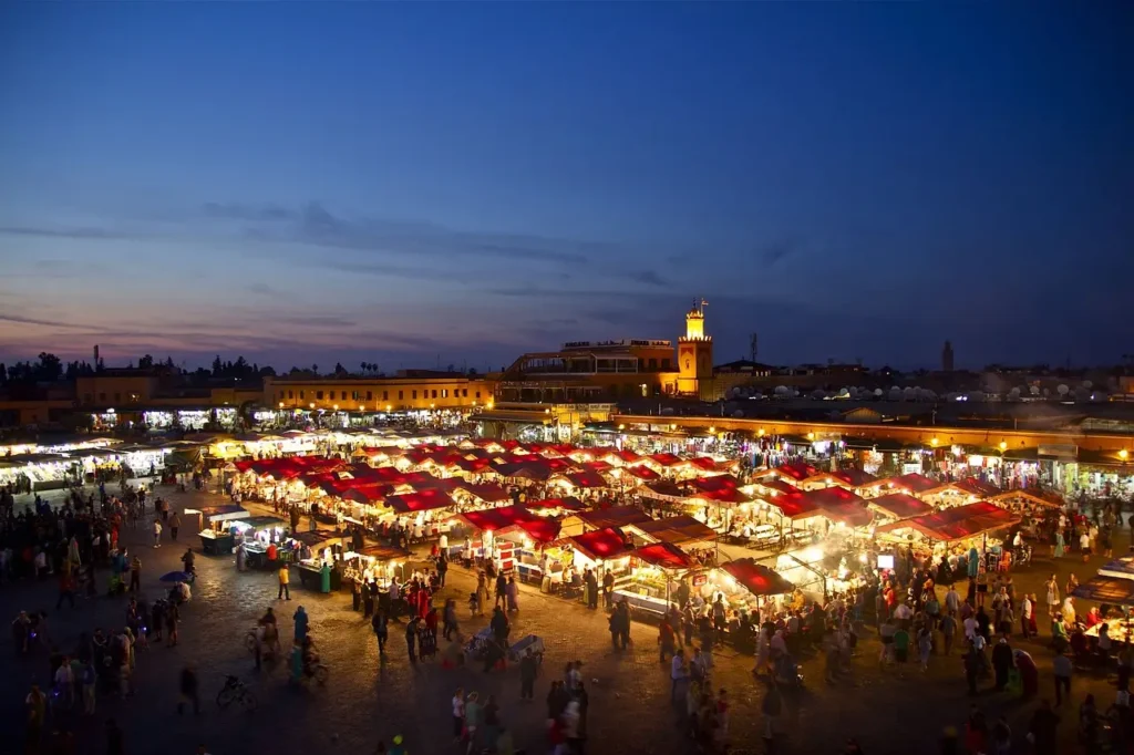 Contact Morocco travel agency — Jemaa el-Fnaa square in Marrakech