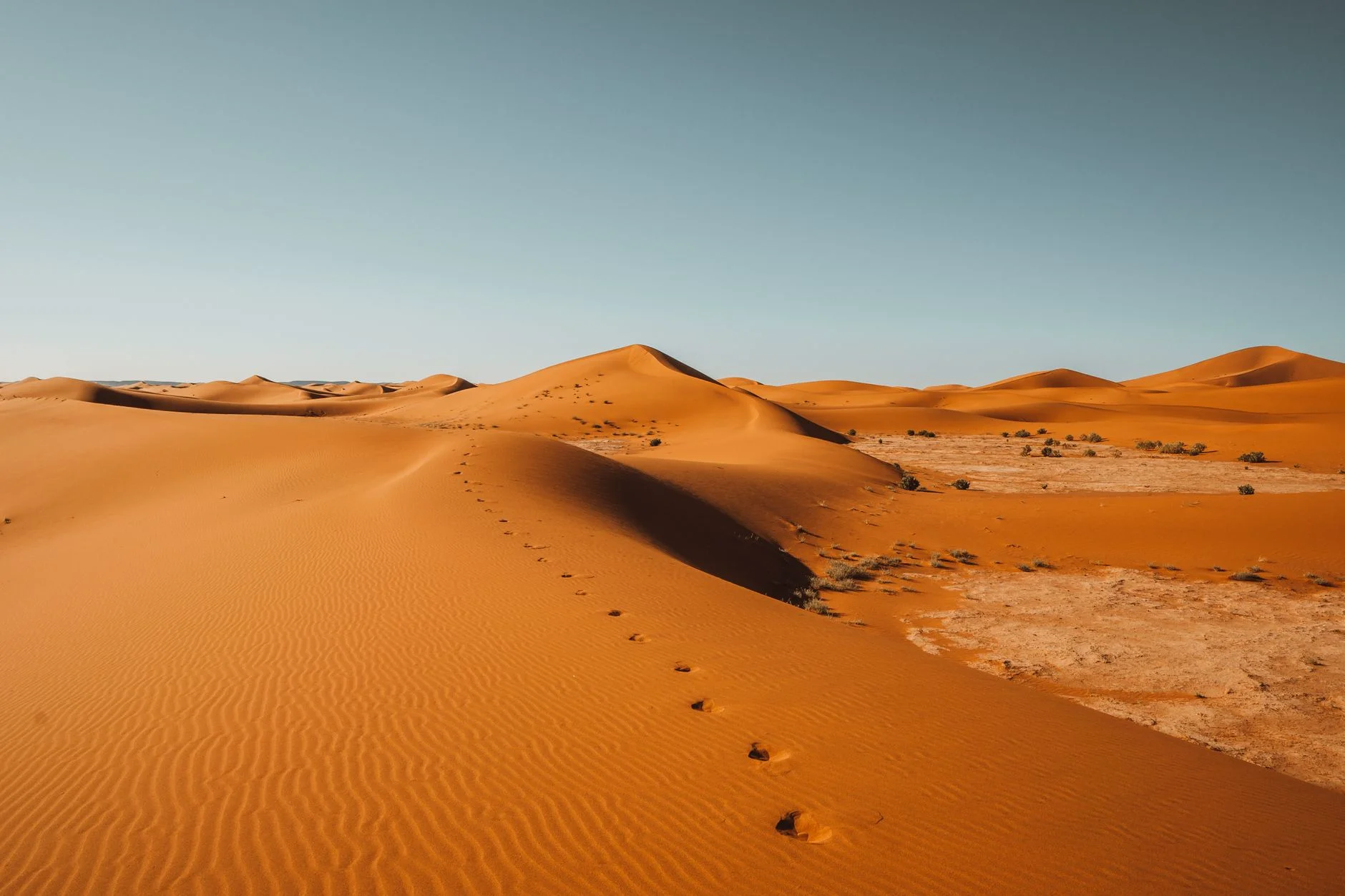 Dusk settling over the Agafay Desert