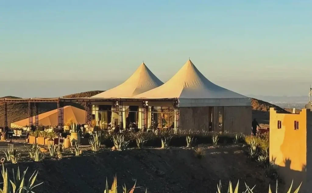 A luxury camp in the Agafay Desert